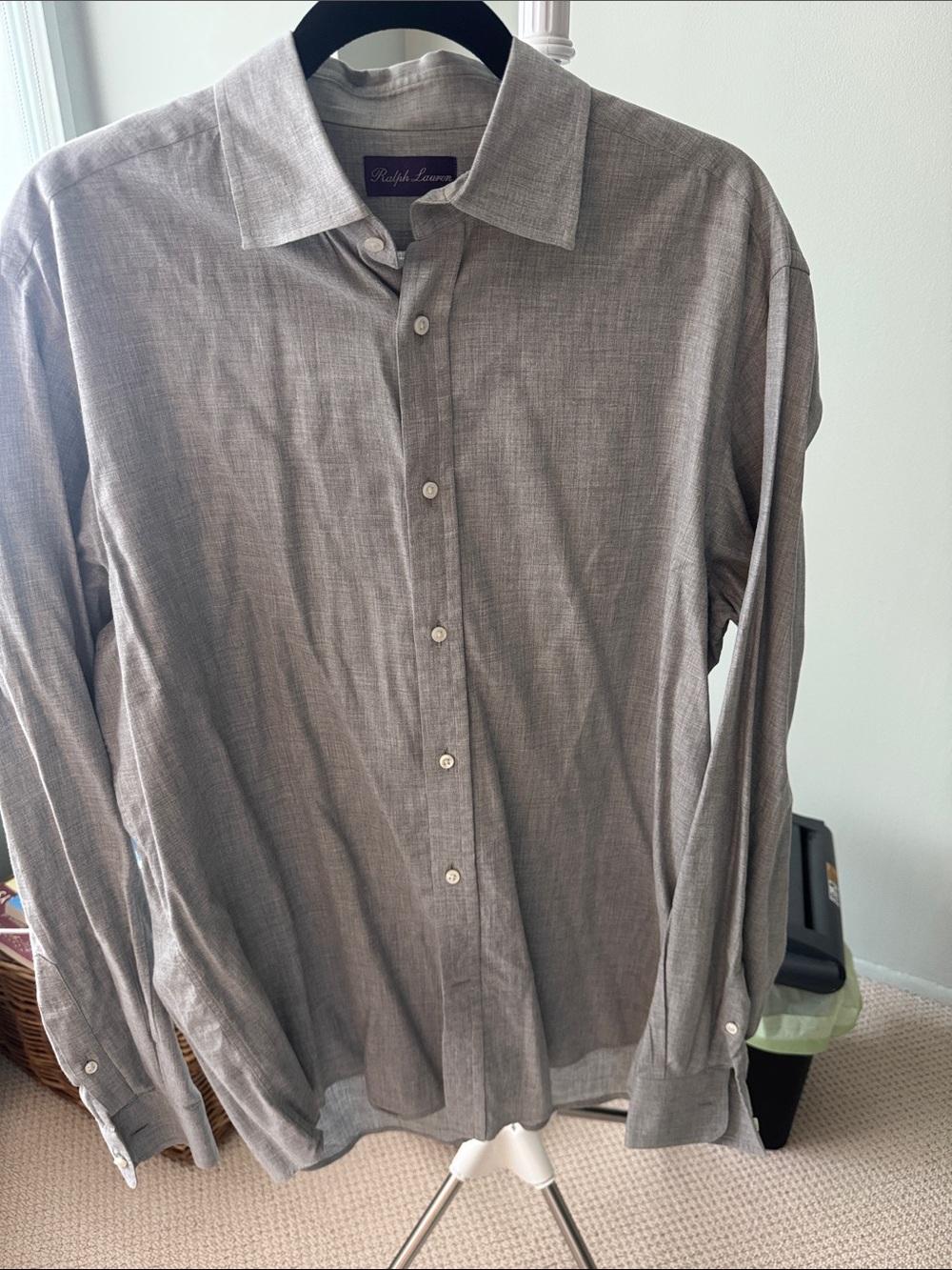 Ralph Lauren Purple Label Gray Men’s Button-Up Dress Shirt